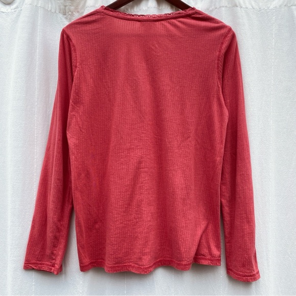 Sundance coral lace vneck long sleeve cotton shirt medium - Picture 5 of 6